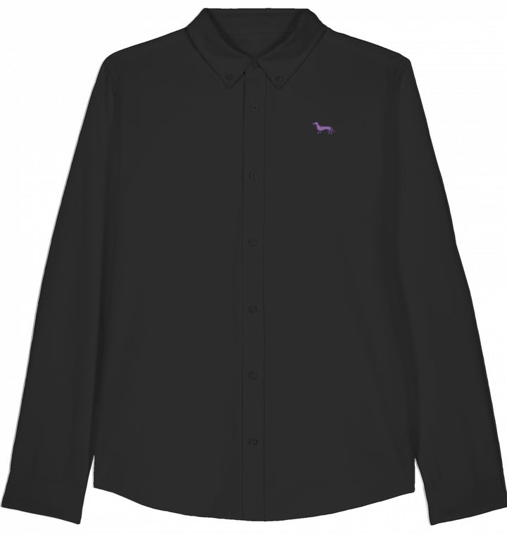 Oxford Bluse Damen - Dackel lila