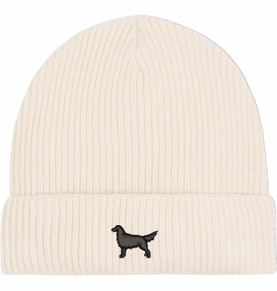 Fisherman Beanie organic - Flat Coated Retriever schwarz