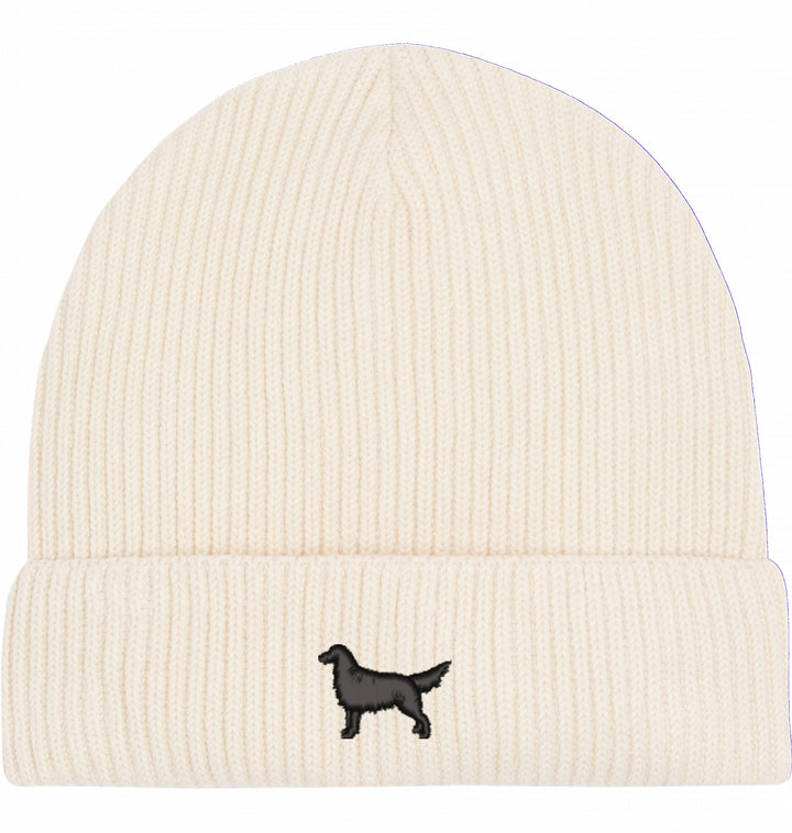 Fisherman Beanie organic - Flat Coated Retriever schwarz