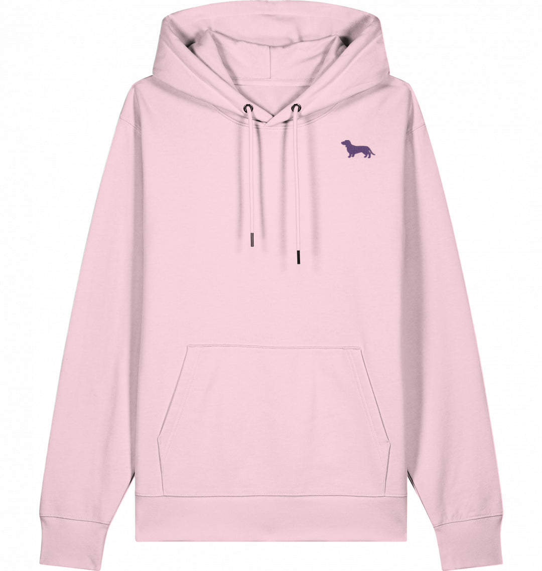 Dachshund Love lila- Organic Hoodie