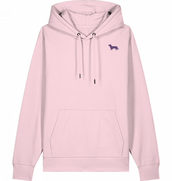 Dachshund Love lila- Organic Hoodie