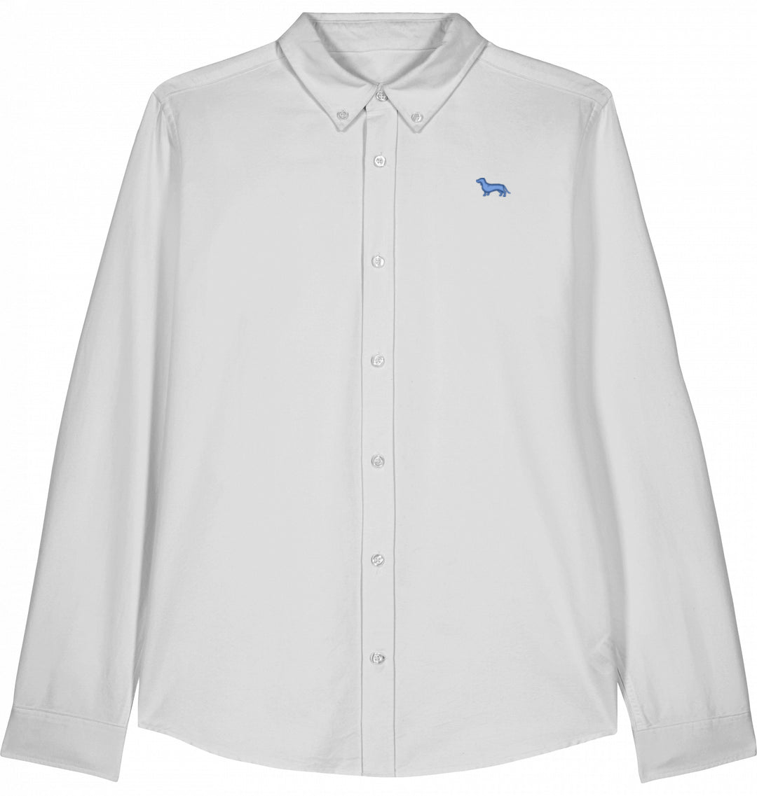 Oxford Bluse Damen - Dackel blau