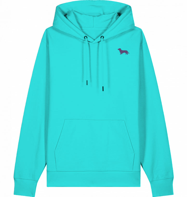 Dachshund Love lila- Organic Hoodie