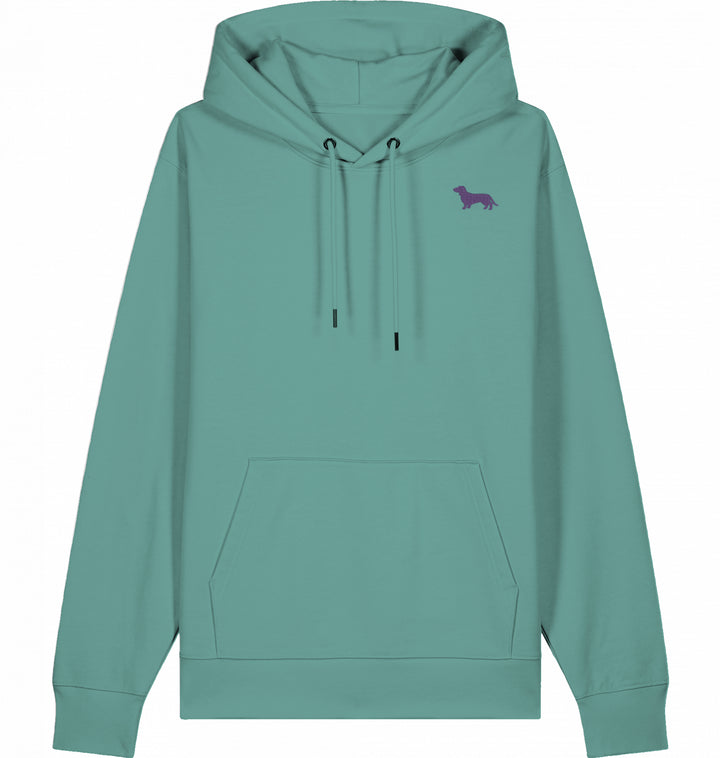 Dachshund Love lila- Organic Hoodie