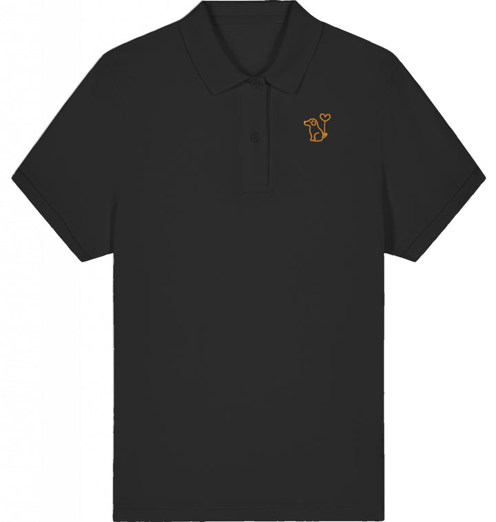 Polo Shirt Damen Organic Art Dog gold