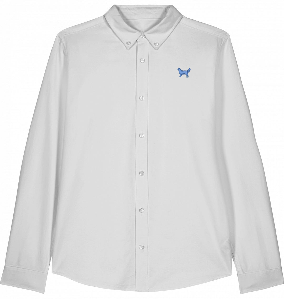 Oxford Bluse Damen - Golden Retriever blau