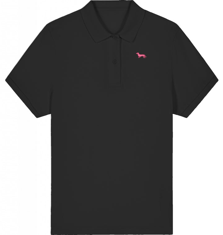Polo Shirt Damen Organic Dackel pink
