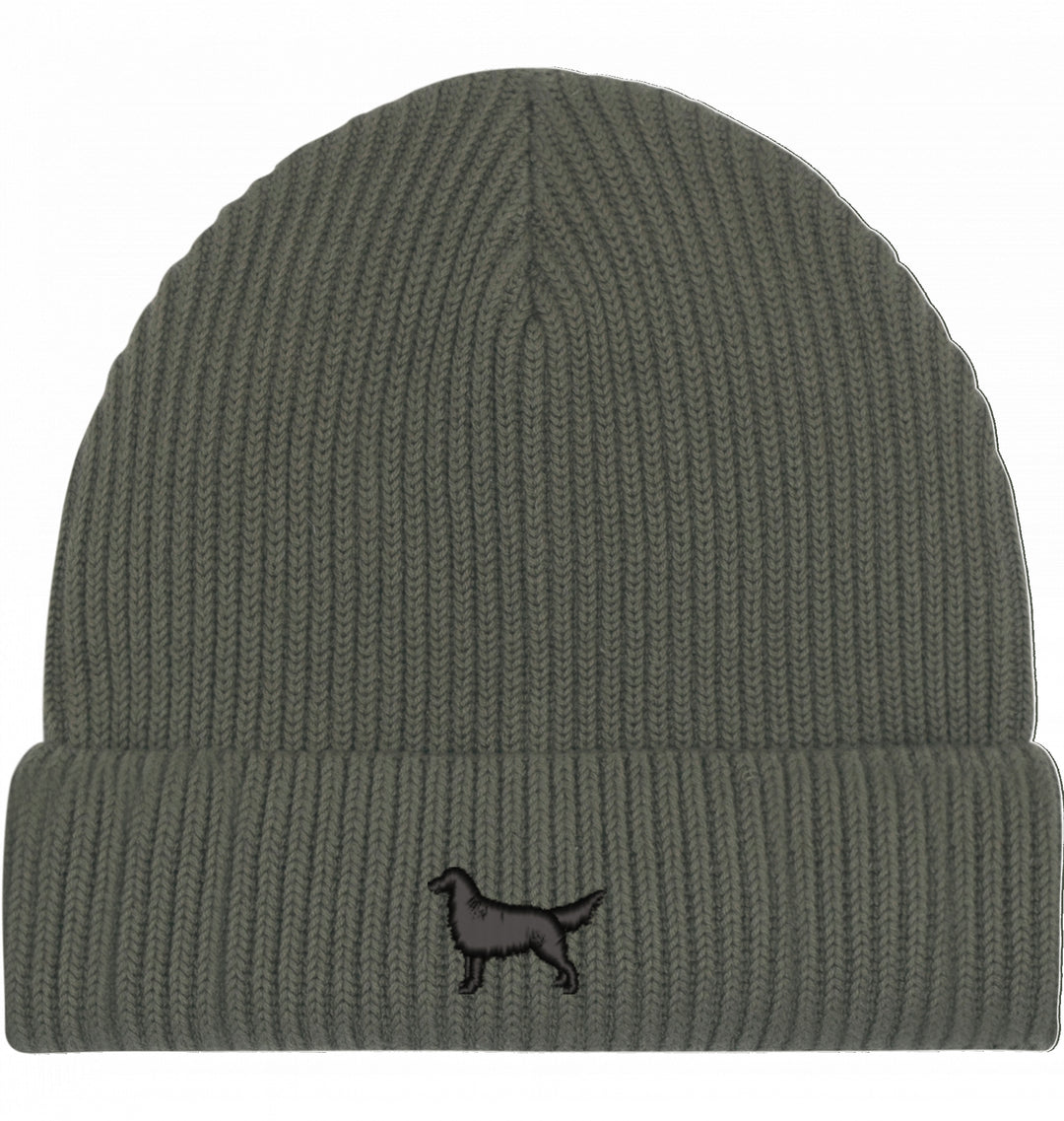 Fisherman Beanie organic - Flat Coated Retriever schwarz
