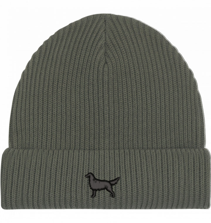 Fisherman Beanie organic - Flat Coated Retriever schwarz