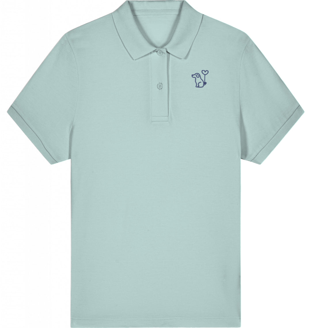 Art Dog Blue - Organic Polo Shirt Ladies Style
