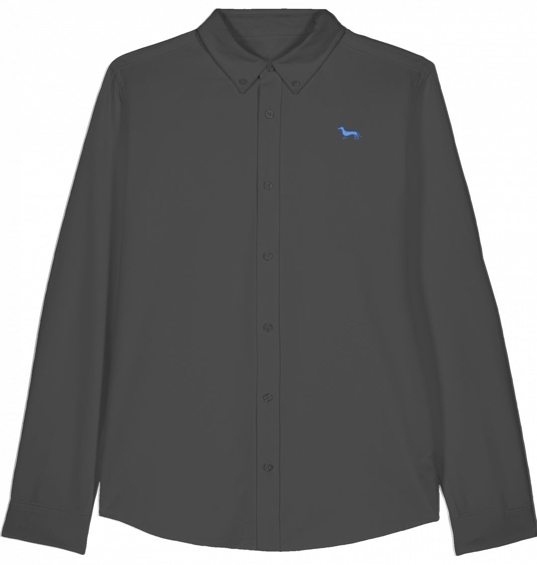 Oxford Bluse Damen - Dackel blau