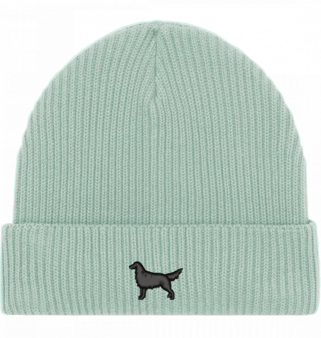 Fisherman Beanie organic - Flat Coated Retriever schwarz