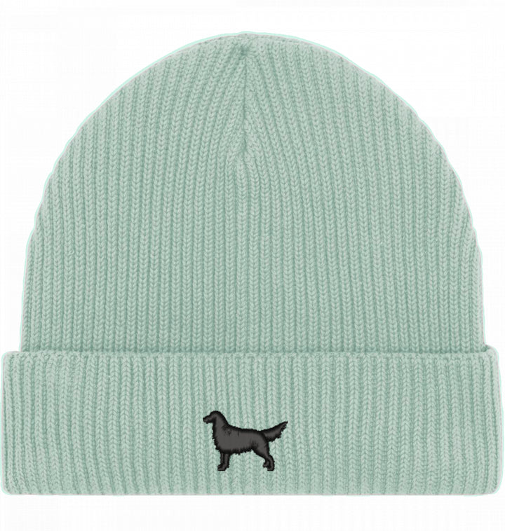 Fisherman Beanie organic - Flat Coated Retriever schwarz