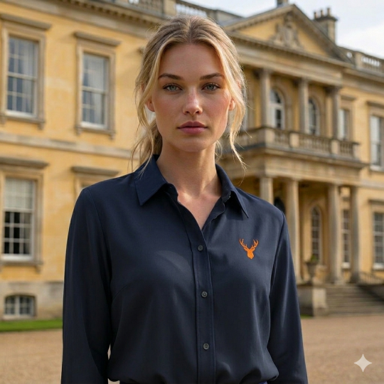 Oxford Bluse Damen - Geweih orange