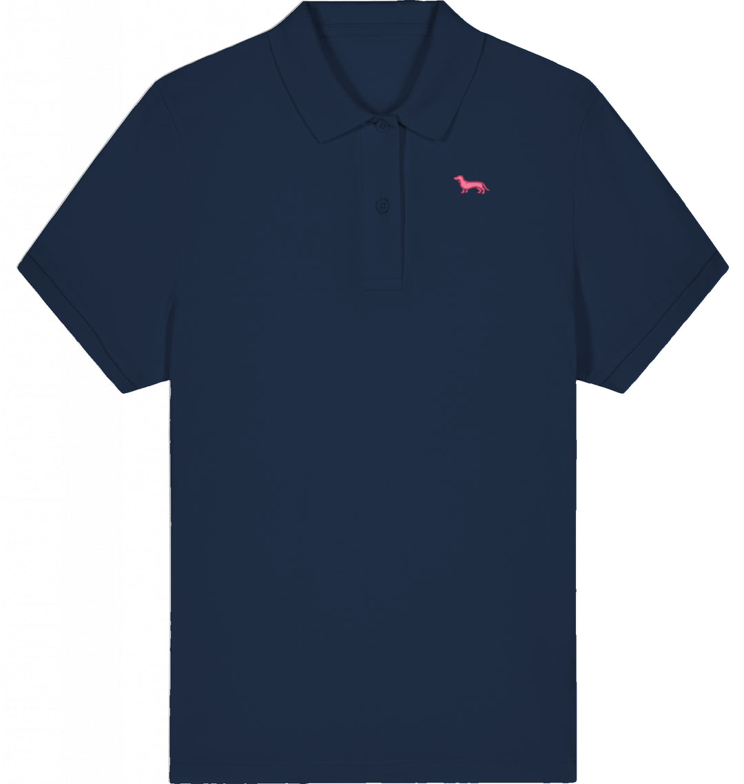 Polo Shirt Damen Organic Dackel pink