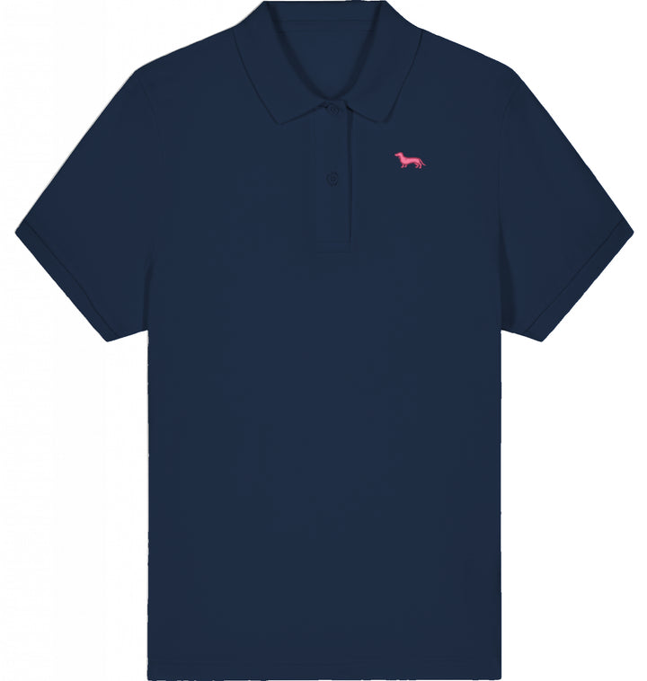Polo Shirt Damen Organic Dackel pink