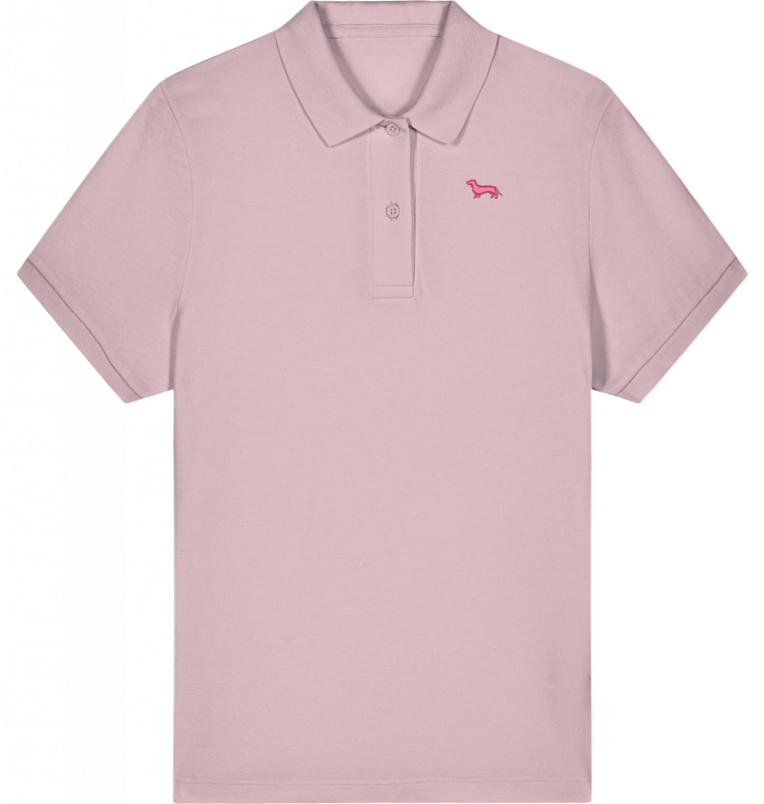 Polo Shirt Damen Organic Dackel pink