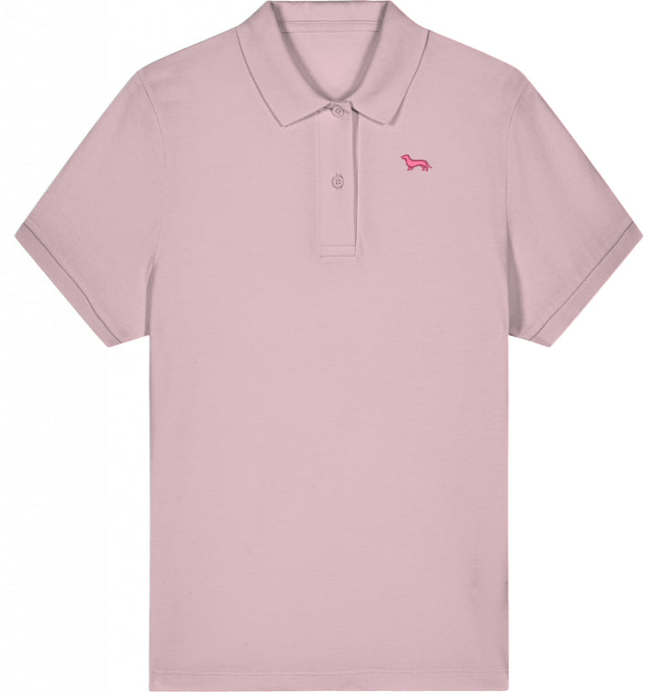 Polo Shirt Damen Organic Dackel pink