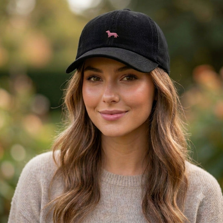 Cord Cap - Dackel pink