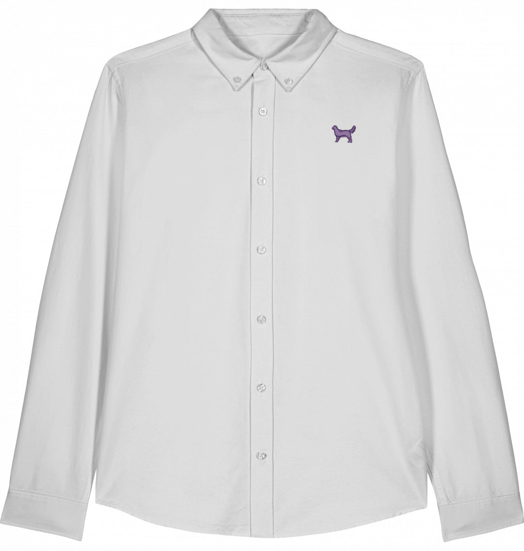 Oxford Bluse Damen - Golden Retriever lila
