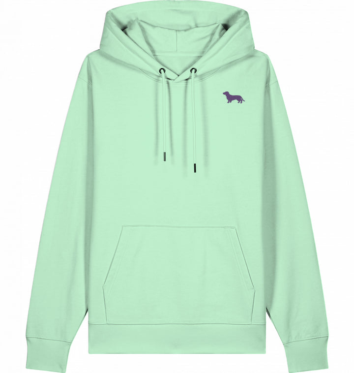 Dachshund Love lila- Organic Hoodie