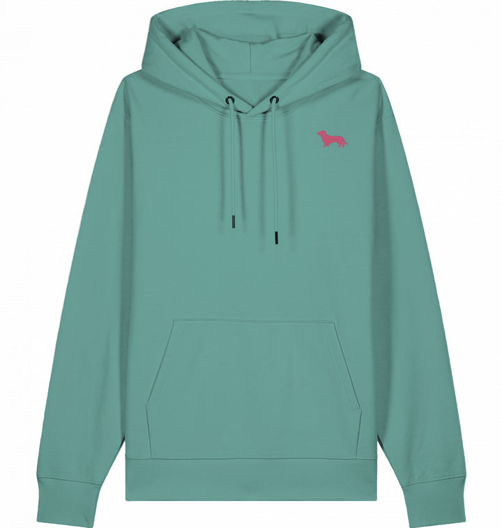 Dachshund Love pink- Organic Hoodie