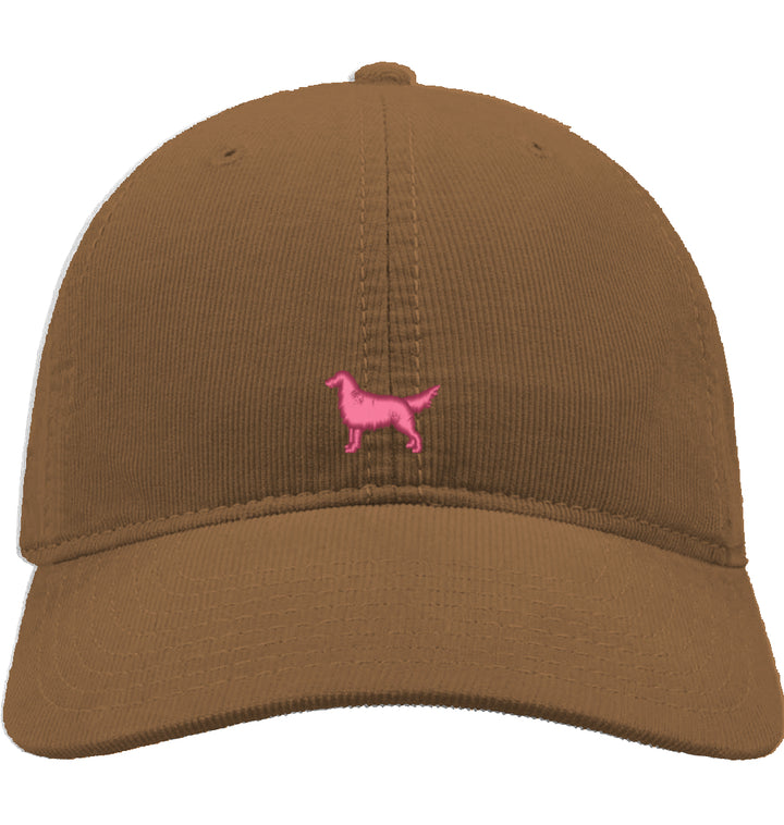 Cord Cap - Flat Coated Retriever pink