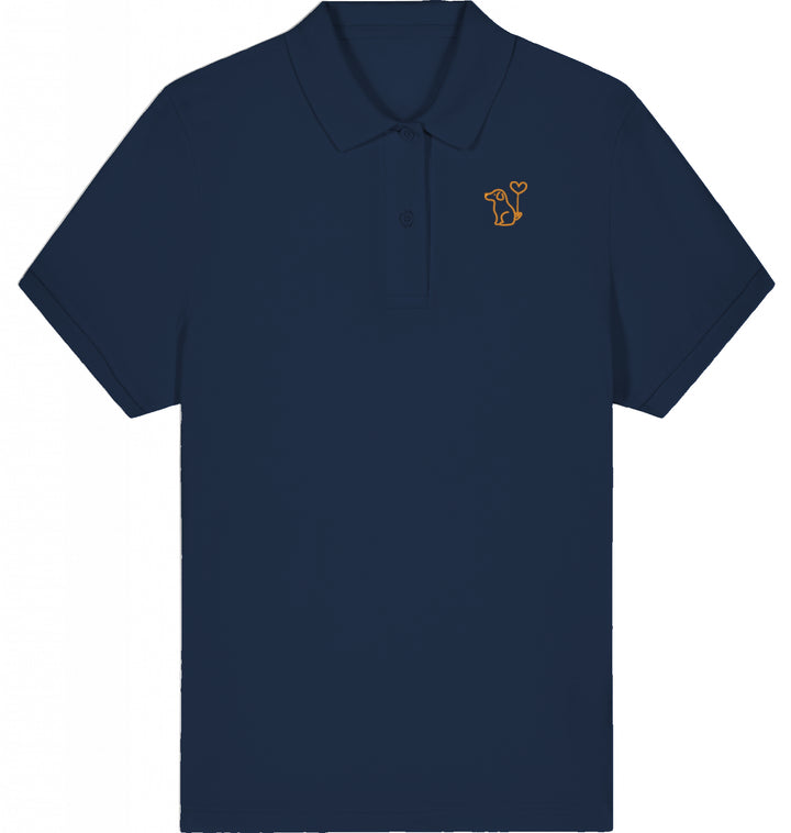 Polo Shirt Damen Organic Art Dog gold