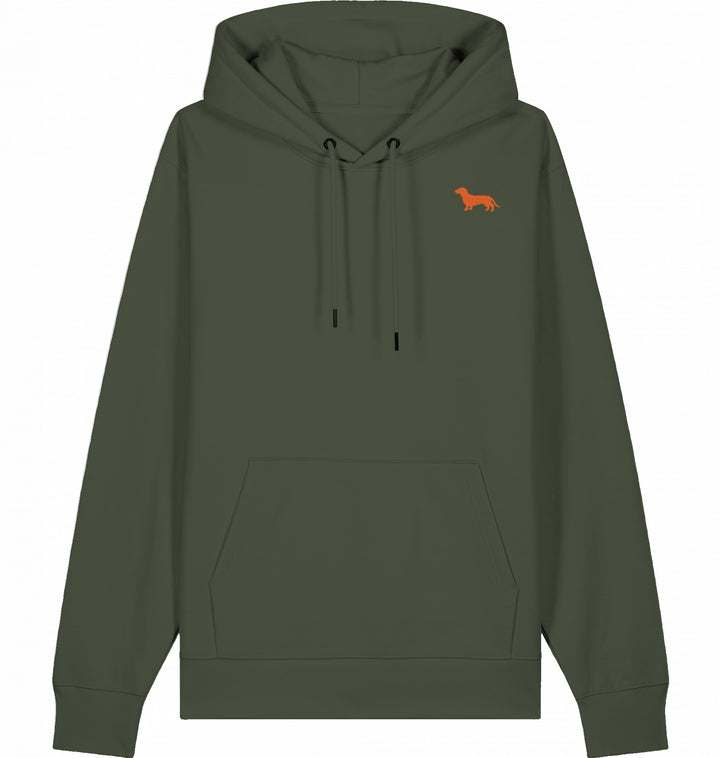 Dachshund Love orange - Organic Hoodie