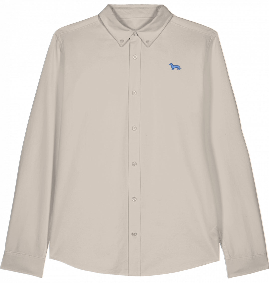 Oxford Bluse Damen - Dackel blau