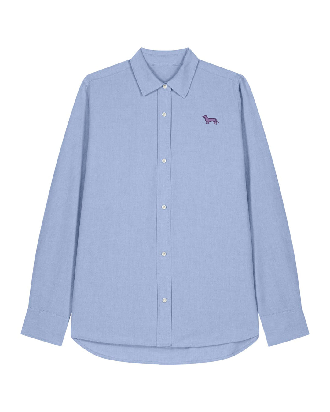 Oxford Bluse Damen - Dackel lila