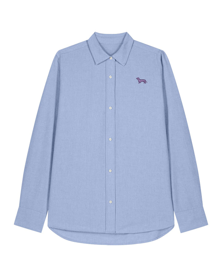 Oxford Bluse Damen - Dackel lila
