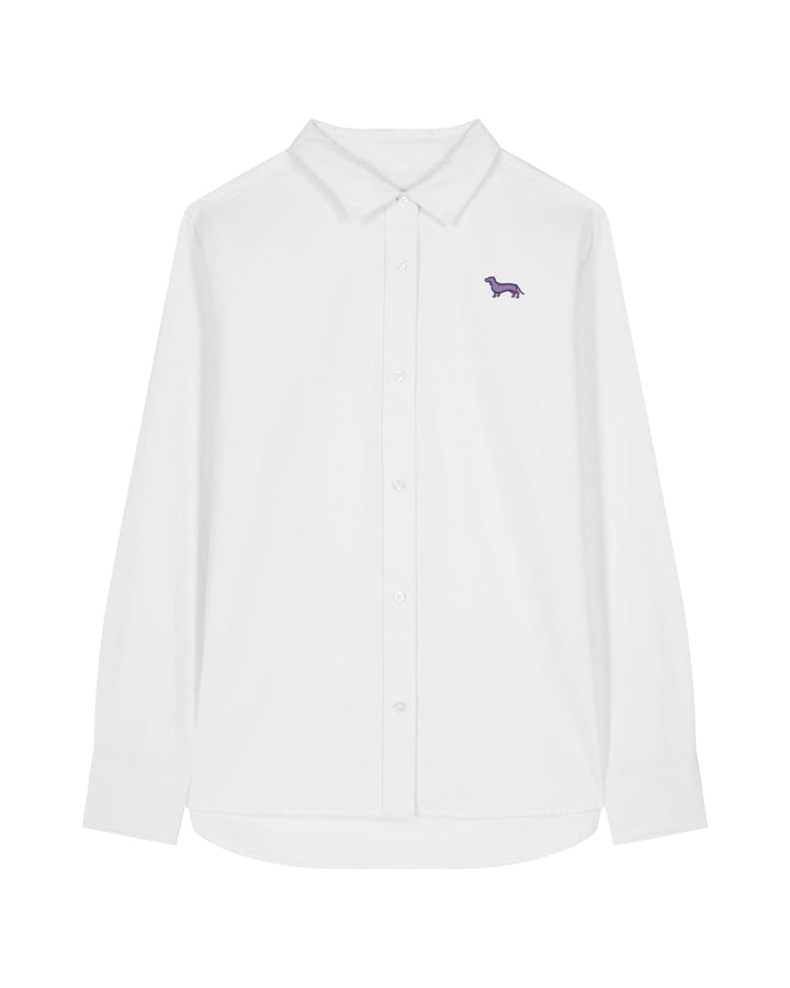 Oxford Bluse Damen - Dackel lila