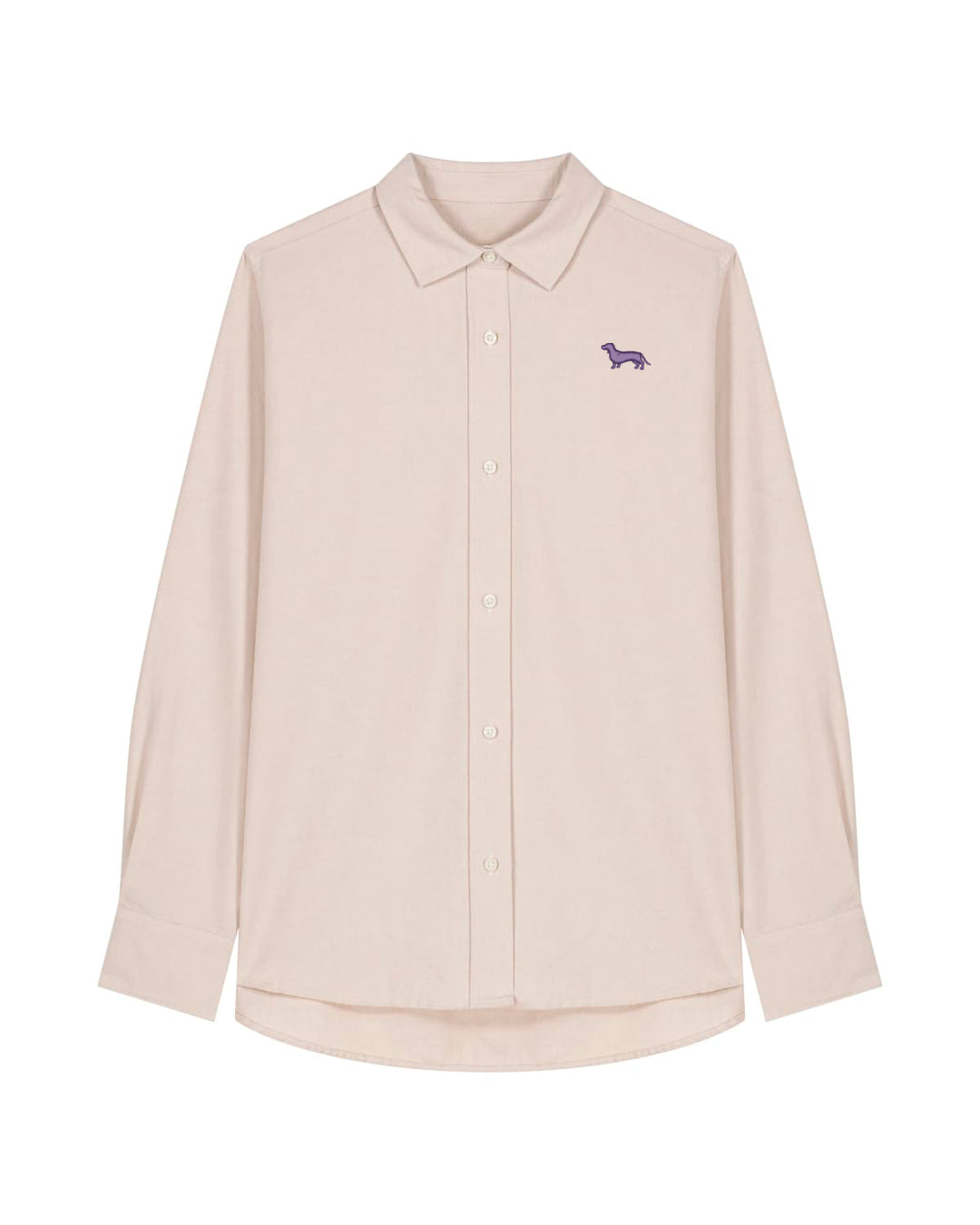 Oxford Bluse Damen - Dackel lila