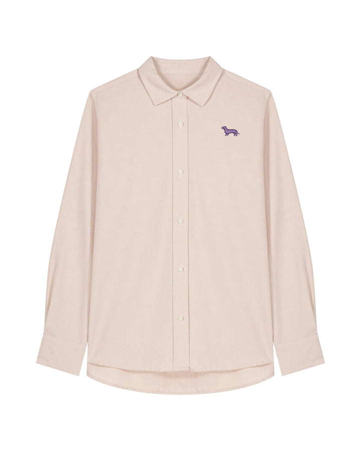 Oxford Bluse Damen - Dackel lila