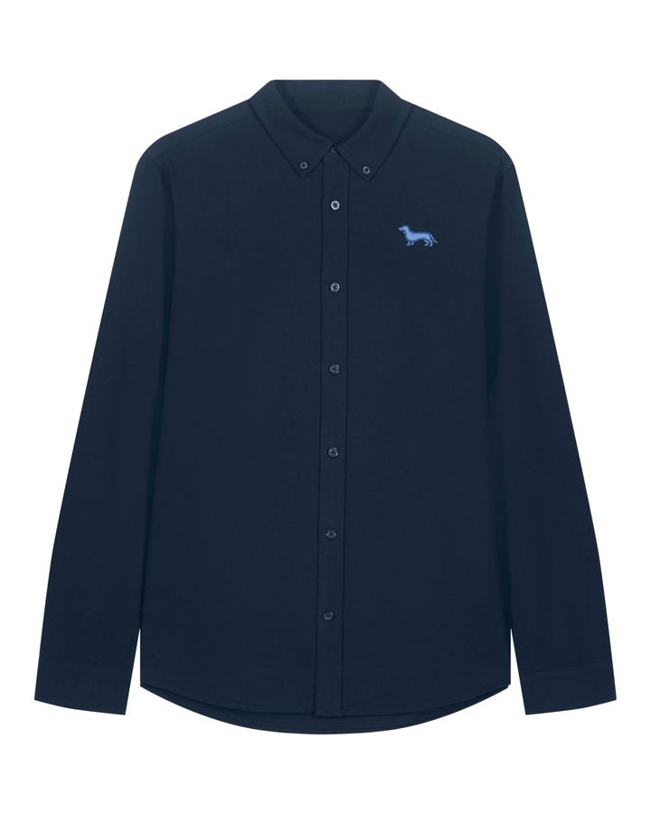 Oxford Hemd Herren - Dackel blau