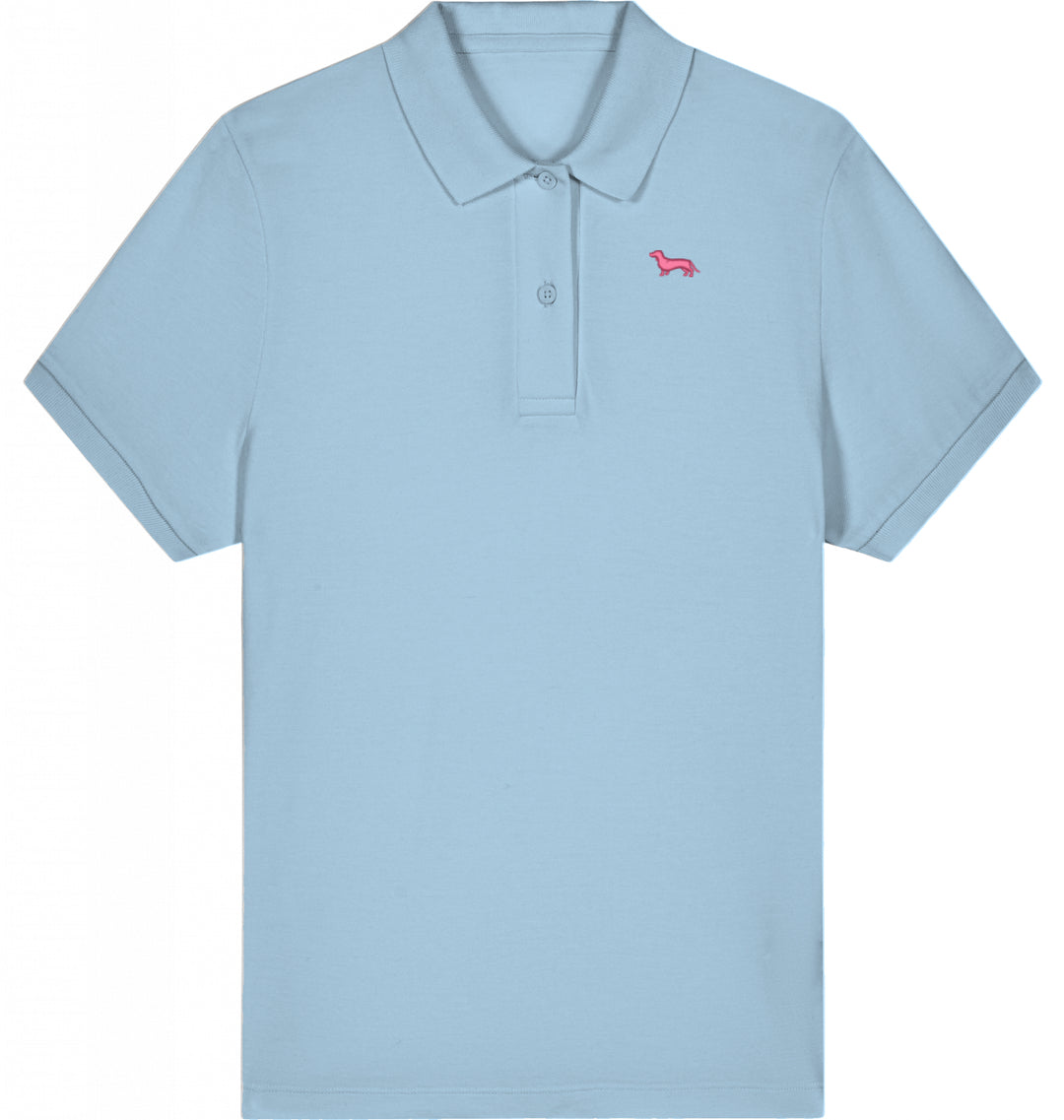 Polo Shirt Damen Organic Dackel pink