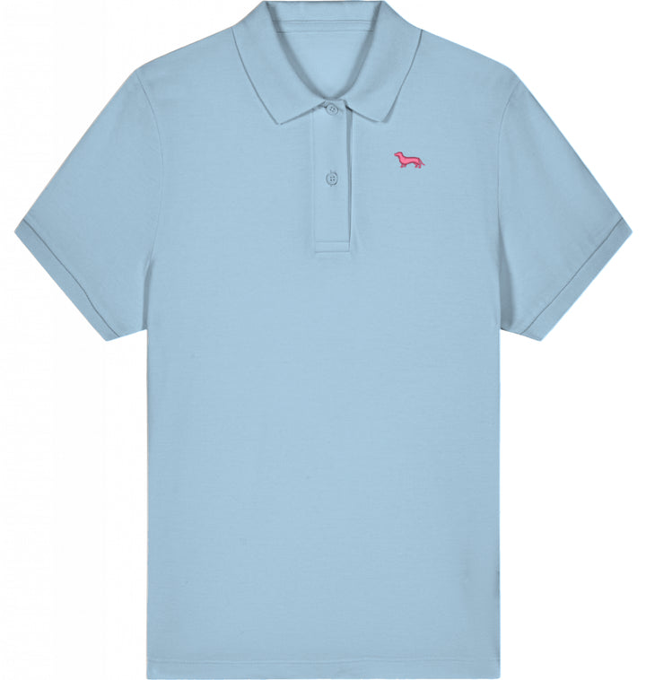 Polo Shirt Damen Organic Dackel pink
