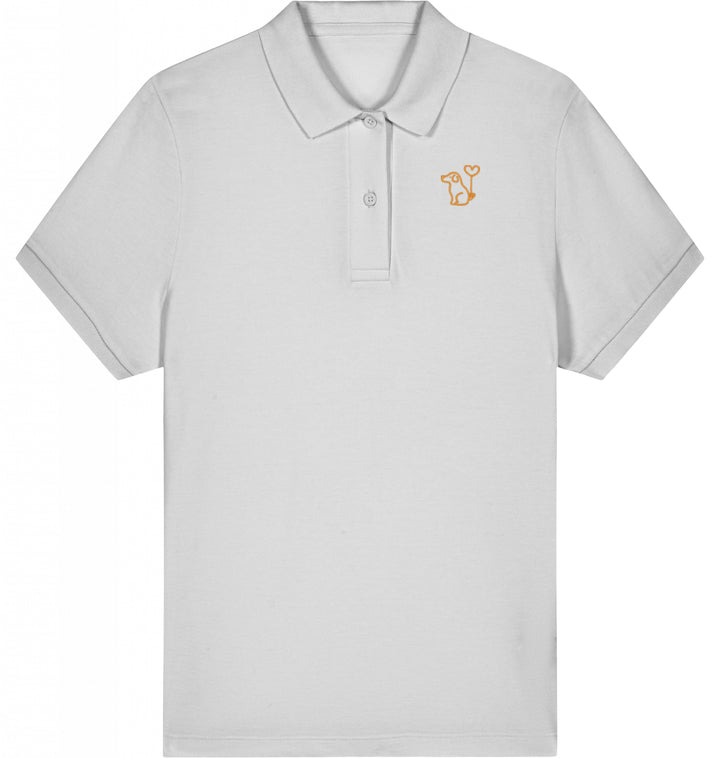 Polo Shirt Damen Organic Art Dog gold