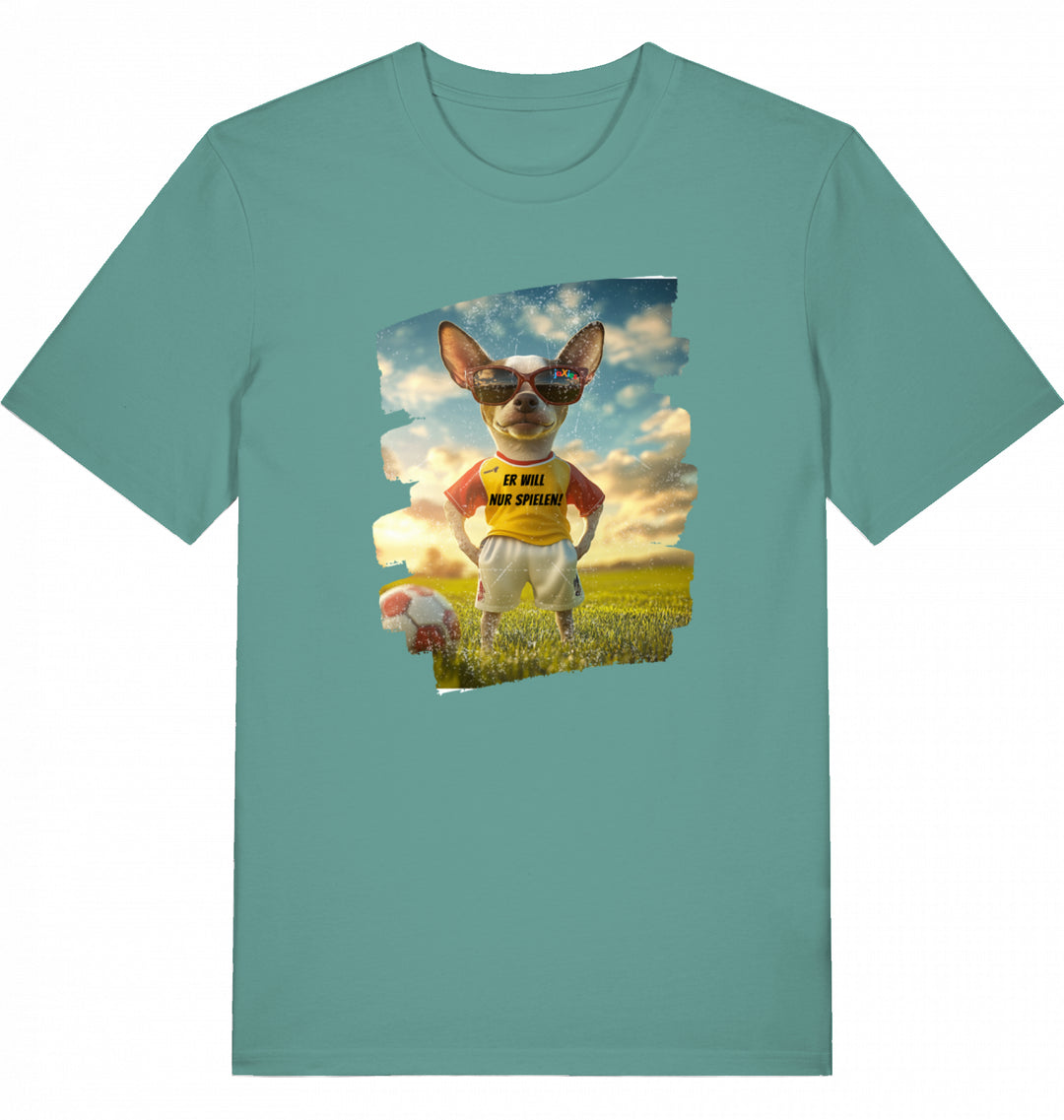 Just play football - Organic T-Shirt frontprint