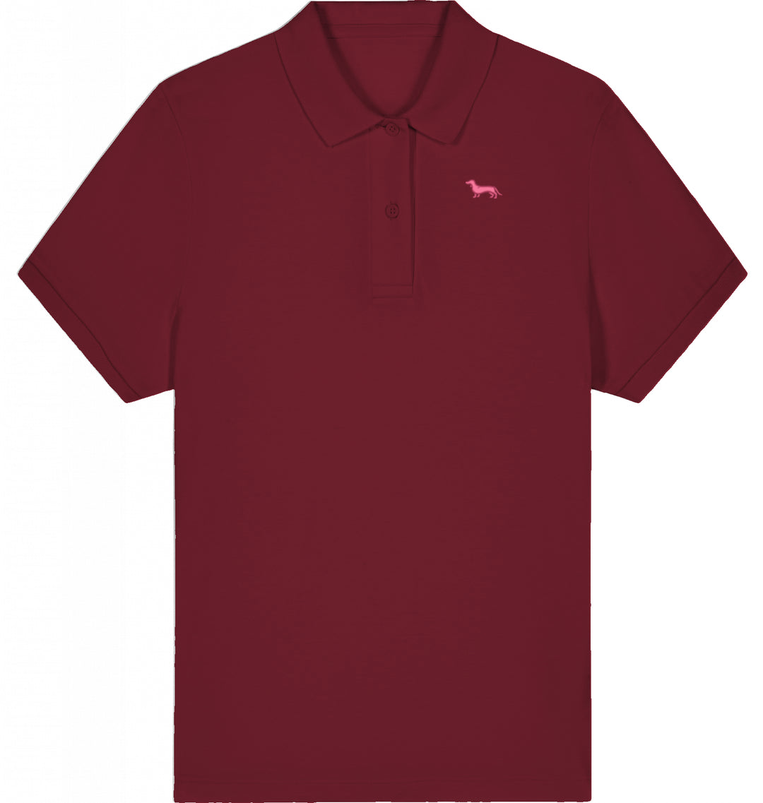 Polo Shirt Damen Organic Dackel pink