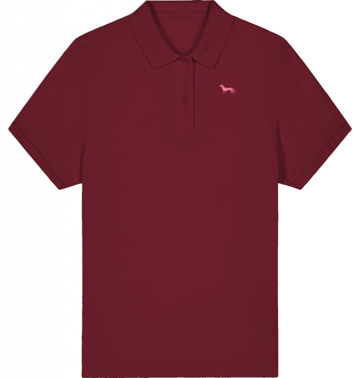 Polo Shirt Damen Organic Dackel pink