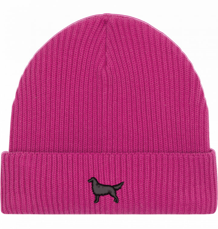 Fisherman Beanie organic - Flat Coated Retriever schwarz