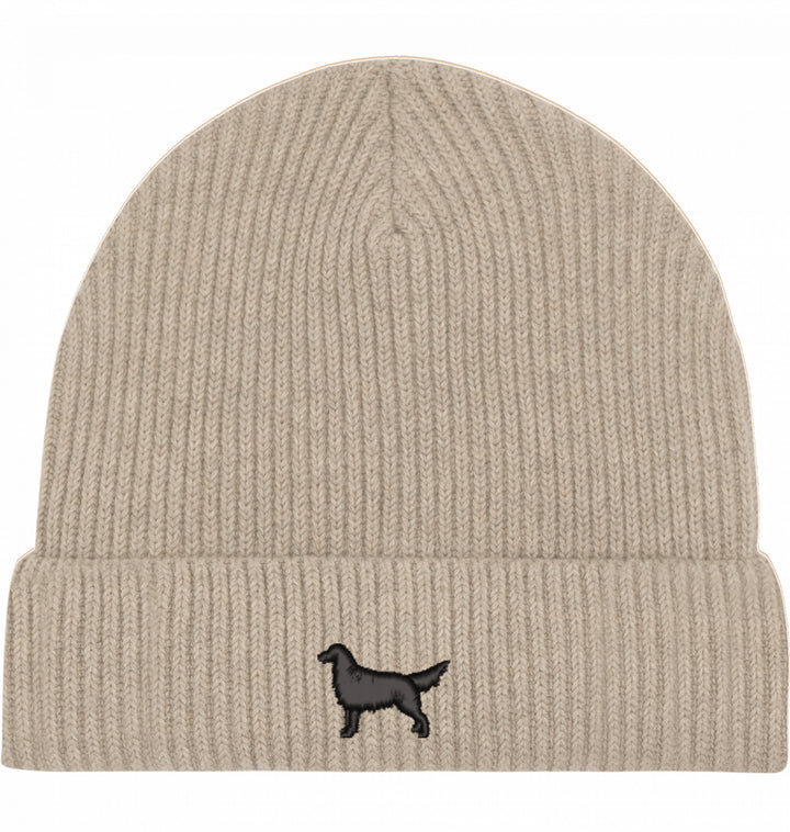 Fisherman Beanie organic - Flat Coated Retriever schwarz