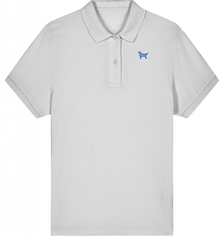 Polo Shirt Damen Organic Flat Coated Retriever blau