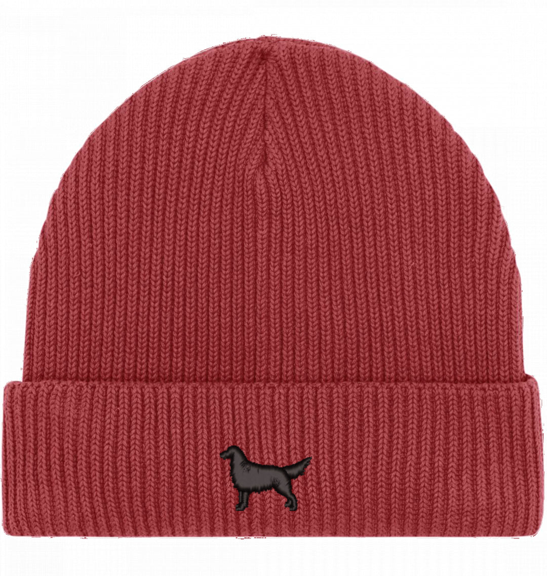 Fisherman Beanie organic - Flat Coated Retriever schwarz