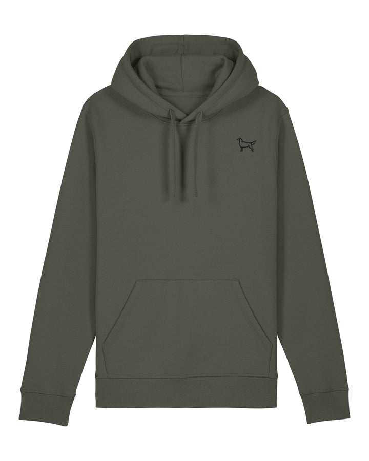 Hoodie Damen Organic Flat Coated Retriever schwarz