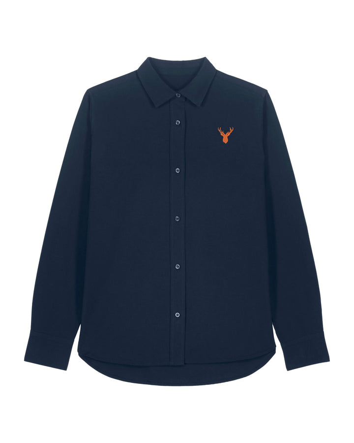 Oxford Bluse Damen - Geweih orange