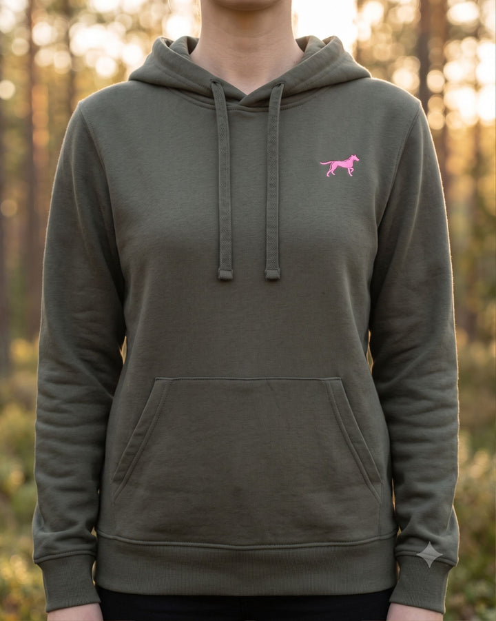 Hoodie Damen Organic Münsterländer pink