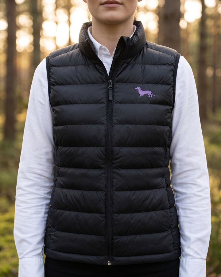 Daunenweste Damen - Dackel lila